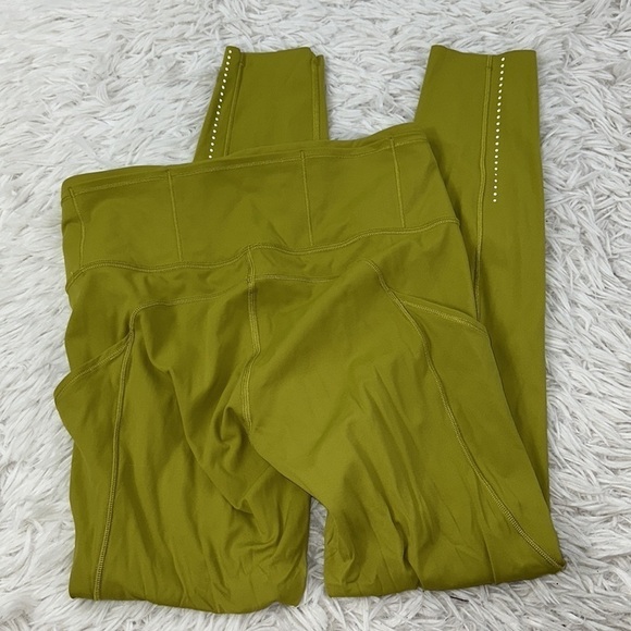 Lululemon Fast and Free Tight II 25" *Nulux Golden Lime - Picture 3 of 4